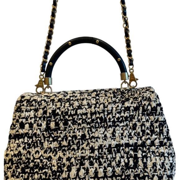 Chanel Tweed Coco Handle Black Tweed Purse - Picture 2 of 8